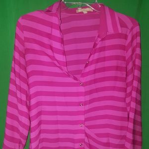 Striped Pink Banana Republic Blouse